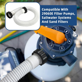 Conderyang knob-design facilitates tool-free installation of pool hose