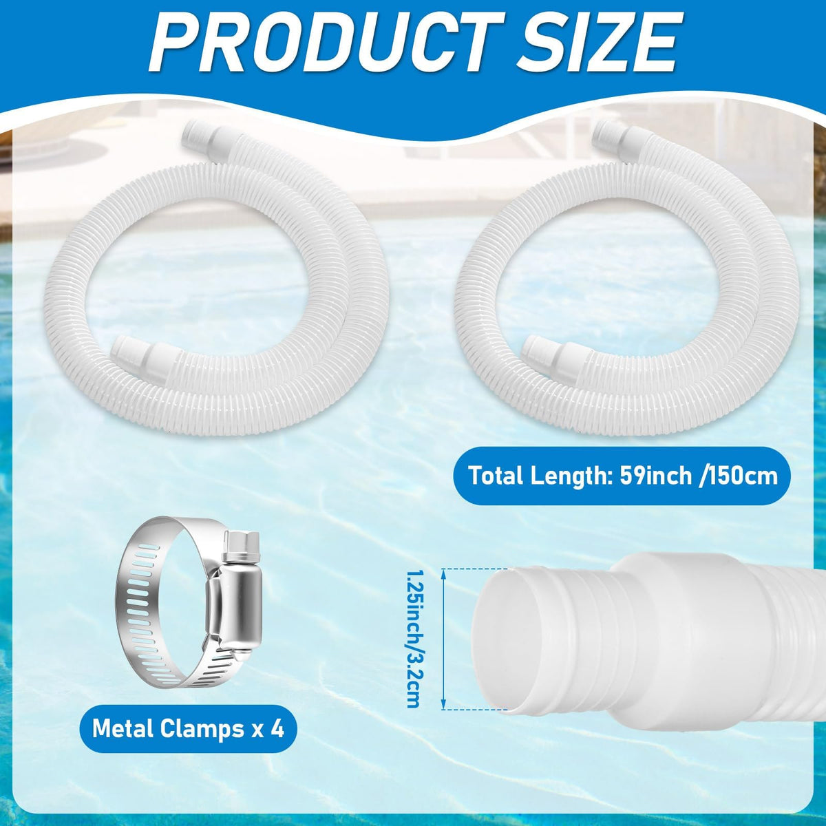 Conderyang metal clamps included optimize secure hose-to-pump connections.