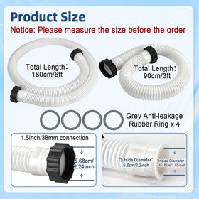 Conderyang pool hose 3ft length, flexible for tight pool setups.