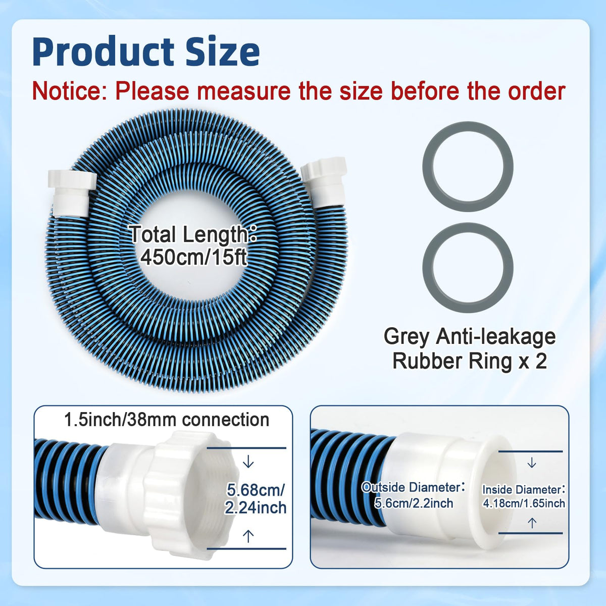 Conderyang pool hose spiral-wound design highlights durability and kink resistance.