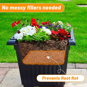 Conderyang square planter insert ensures no gaps between pot and insert for tidy watering.