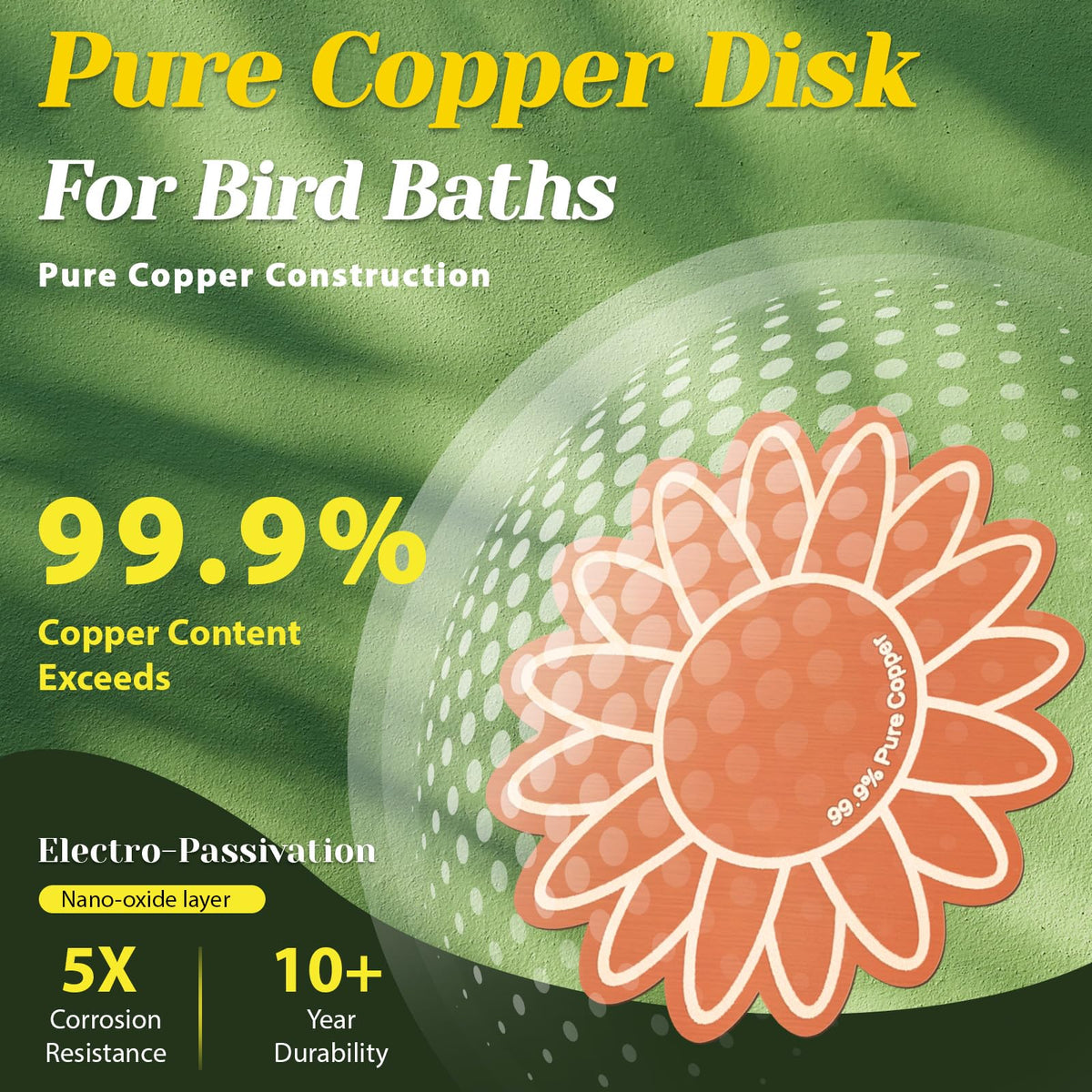 Conderyang sunflower-shaped disk design adds decorative charm while purifying water.