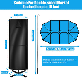 CONFUTURY 15 ft umbrella cover side buckle demonstrates windproof secure fit