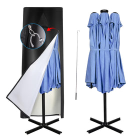 CONFUTURY 15 ft umbrella cover top view protects large outdoor shade from rain and sun