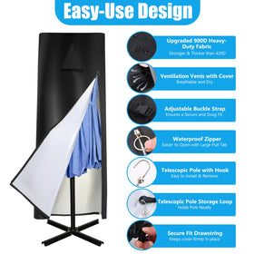CONFUTURY 15 ft umbrella cover windproof design keeps your parasol stable