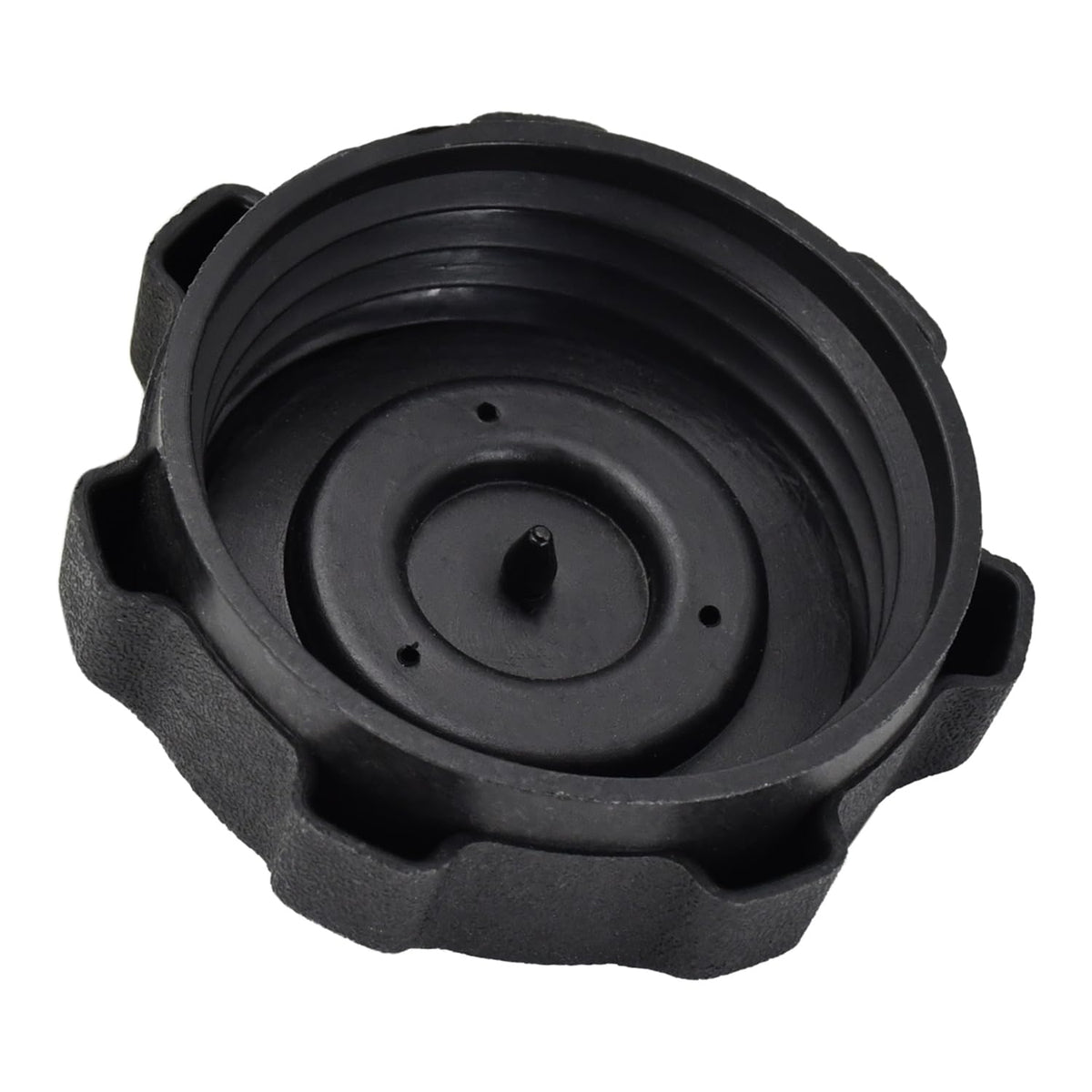 Congparts fuel cap in application demonstrates quick swap and secure seal for mower tanks.