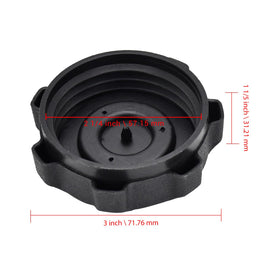 Congparts fuel cap side view showing durable construction and threads.
