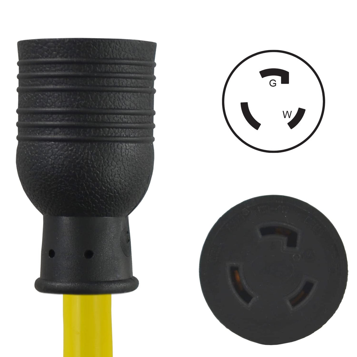 Conntek P515L520 locking L5-20R connector ready for generator applications