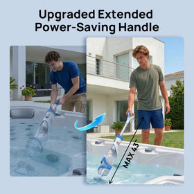 Consciot cordless pool vacuum extendable pole reaches hard-to-clean areas.