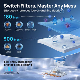 Consciot cordless pool vacuum charges fast for longer cleaning sessions.