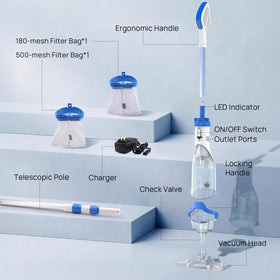Consciot cordless pool vacuum IPX8 waterproof body endures submersion.