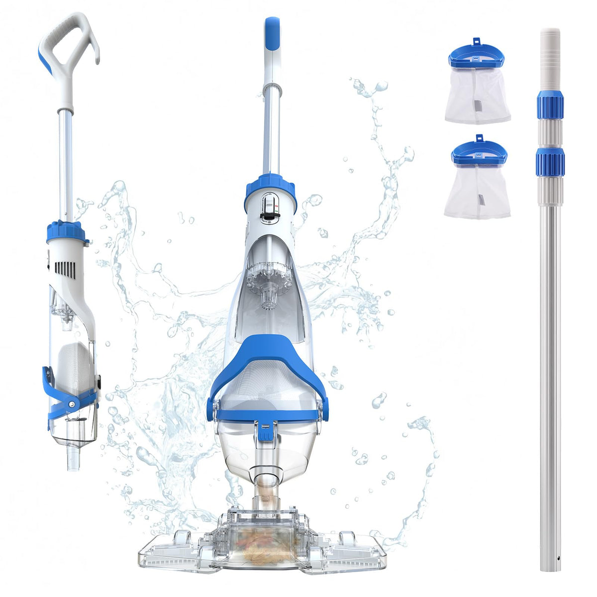 Consciot cordless pool vacuum see-through head enables real-time debris tracking.