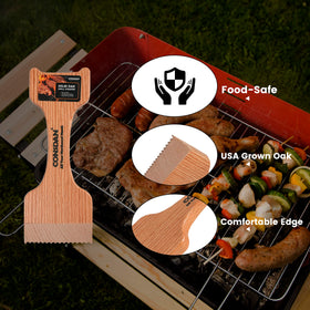 Three-handle design on CONSDAN scraper provides ergonomic grip options.