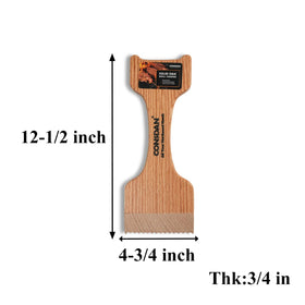 Wide scrape path on CONSDAN scraper speeds outdoor grill cleaning.