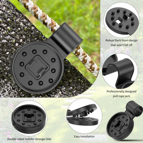 Consripie easy-install awning clips attach quickly to poles or ropes
