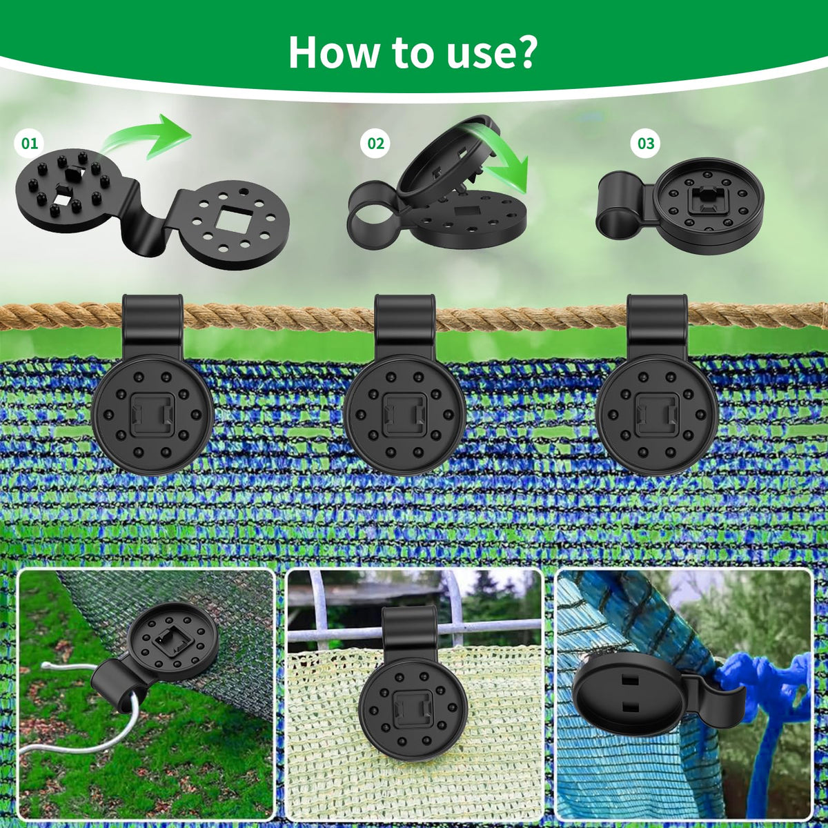 Consripie garden shade clips ideal for patios and greenhouse shading