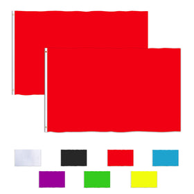 Consummate solid red flag 3x5ft, two-pack for indoor or outdoor use.