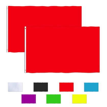 Consummate solid red flag 3x5ft, two-pack for indoor or outdoor use.