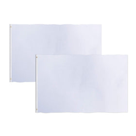 Consummate solid white 3x5 flag with brass grommets, ideal for indoor displays.