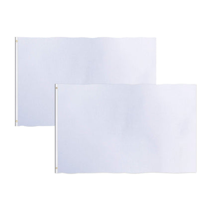 Consummate solid white 3x5 flag with brass grommets, ideal for indoor displays.