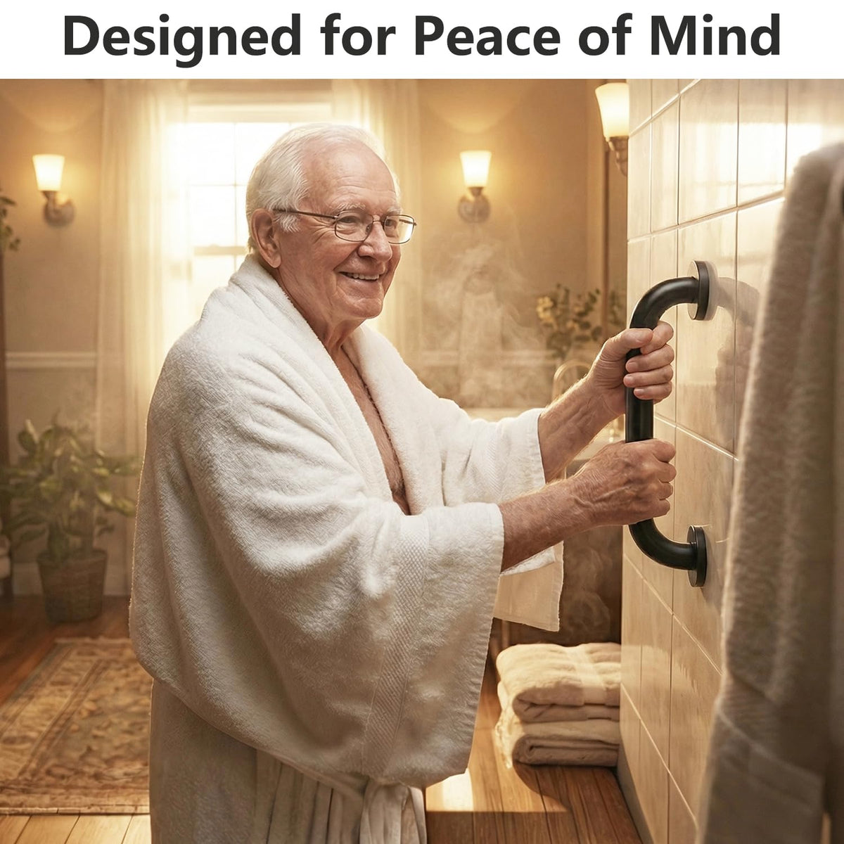 Conwithna outdoor-indoor handrail installation suitable for entryways and baths.
