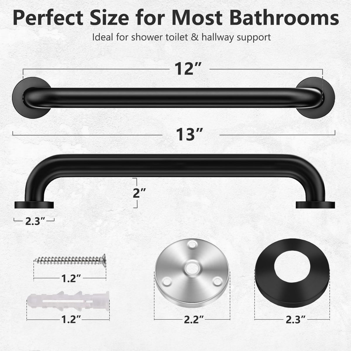 Conwithna safety-handle-bar deck-rail-bracket for steps and decks in all weather.