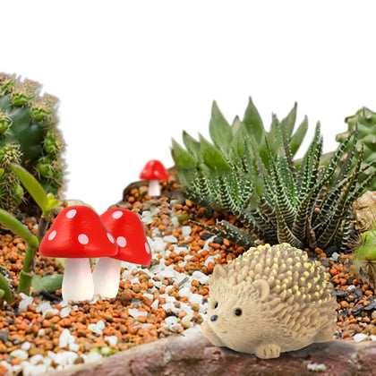 CooBigo resin hedgehog figurine adds cute woodland charm to your fairy garden.
