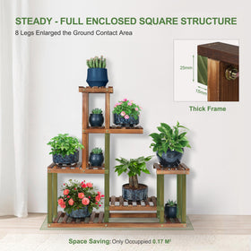 COOGOU wood plant stand bottom-tier holds heavier pots for stability