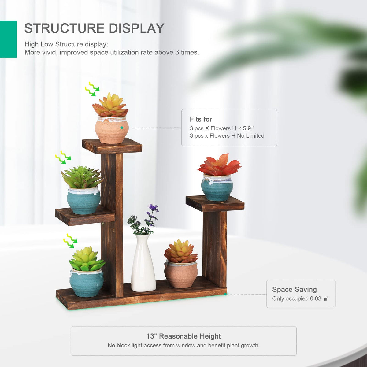 COOGOU durable pine wood frame with natural grain visible.