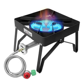 COOKAMP high-pressure banjo burner for outdoor cooking with intense heat.
