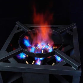 COOKAMP outdoor cooking burner illustrating secure, stable setup.