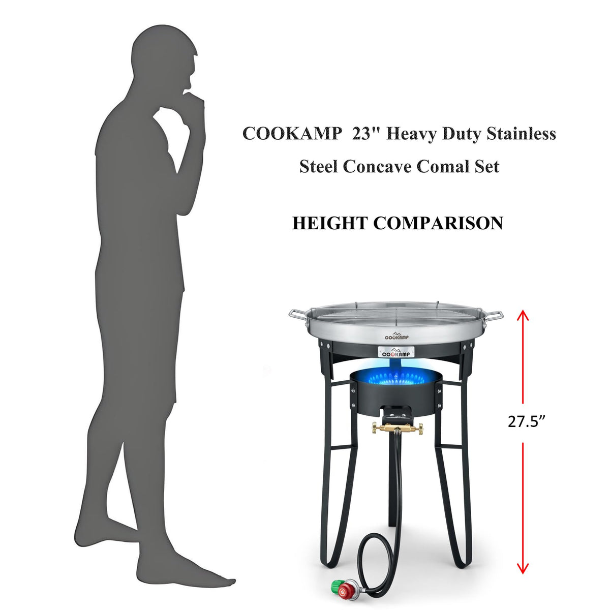 COOKAMP propane burner regulator and hose for precise outdoor control