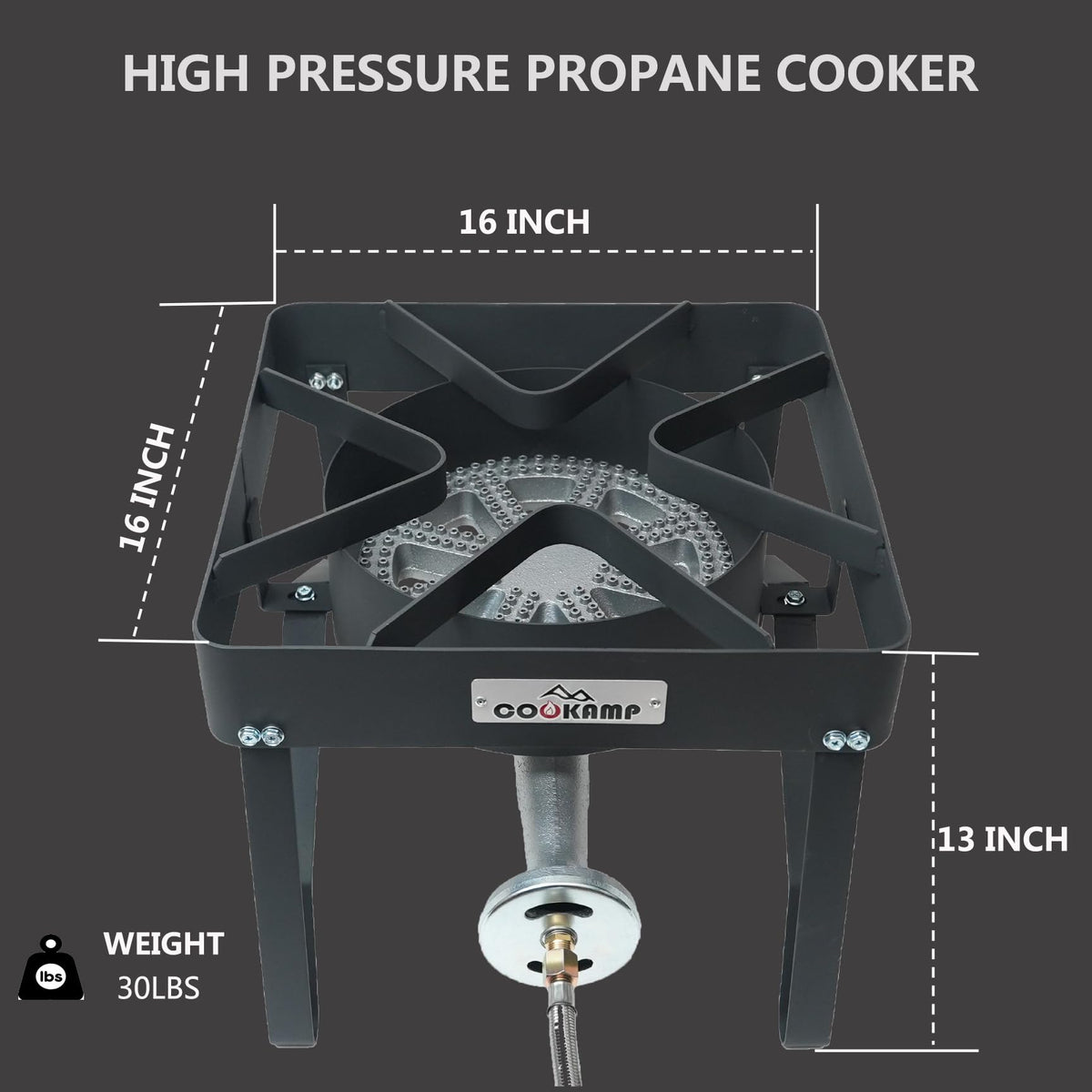 COOKAMP rugged metal construction designed for durable outdoor performance.