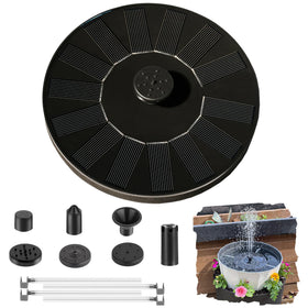 Cookayler solar bird bath fountain pump with six nozzles creates a vibrant garden display