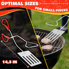 Cooking Concepts long-grill-tongs provide precise control for meats and vegetables.