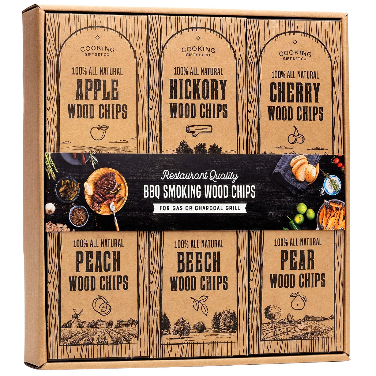 Cooking Gift Set Apple wood chips for rich smoke in grills