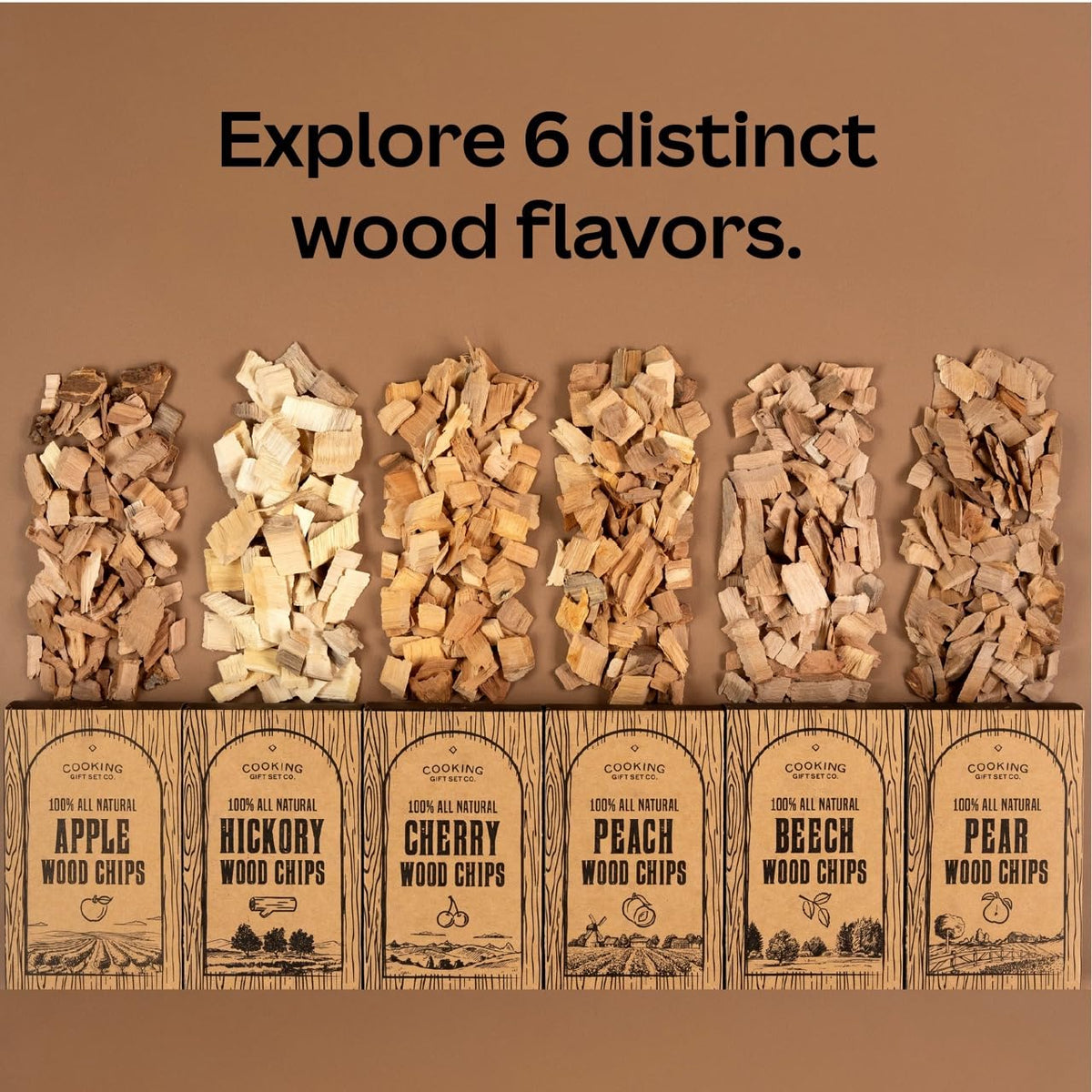 Cooking Gift Set Cherry wood chips provide subtle fruity smoke for pork and poultry