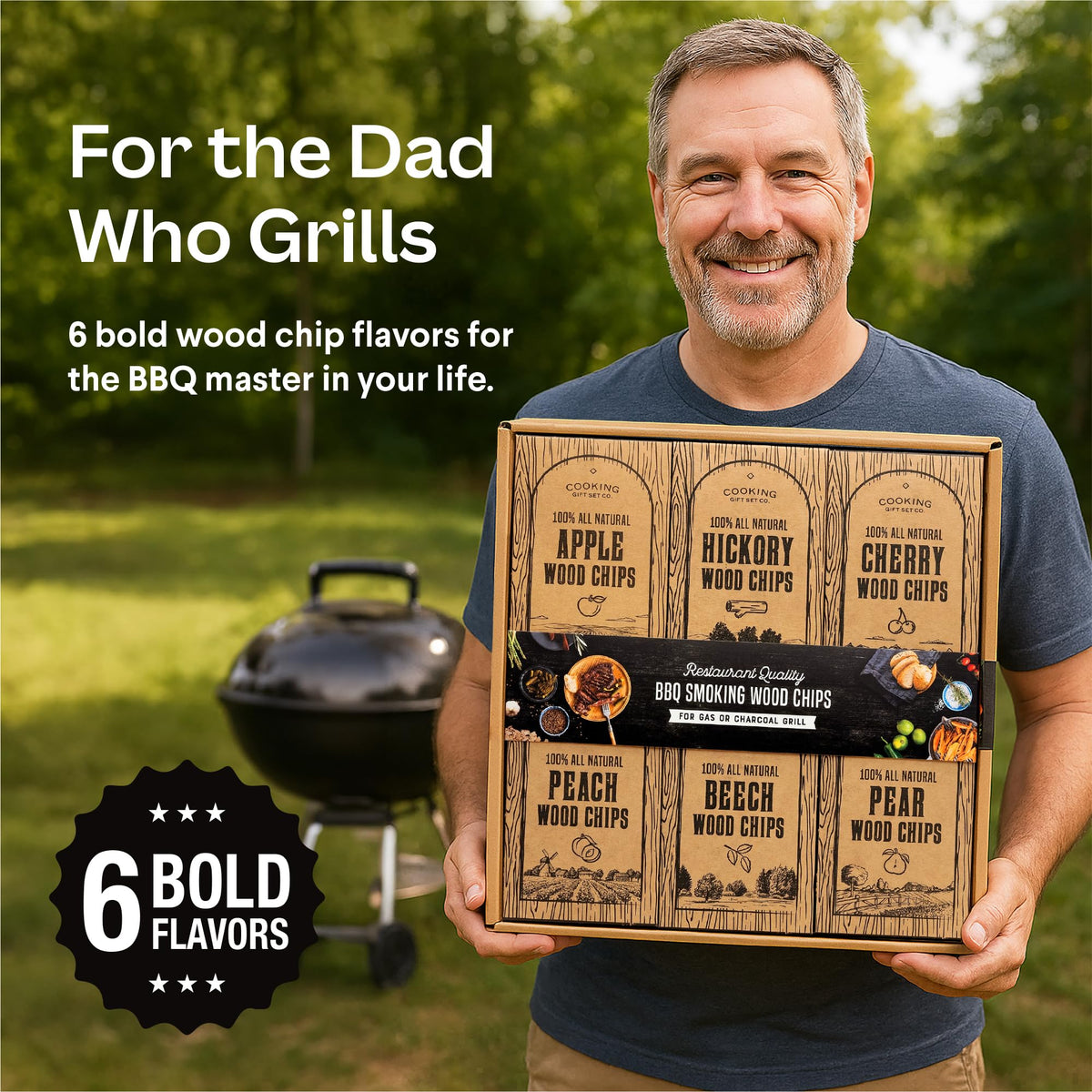 Cooking Gift Set Peach wood chips deliver delicate aroma for lighter meats