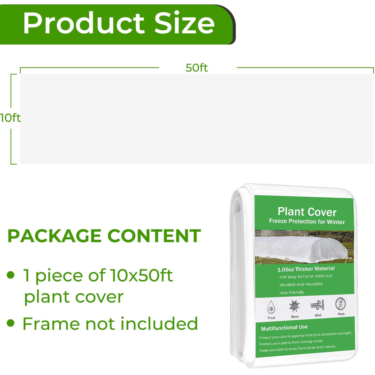 Cookmaster insect barrier guards crops from birds and pests without chemicals.