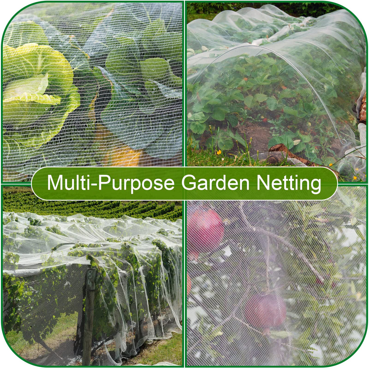 Cookmaster raised bed row cover shields vegetables from rain splash and hail.