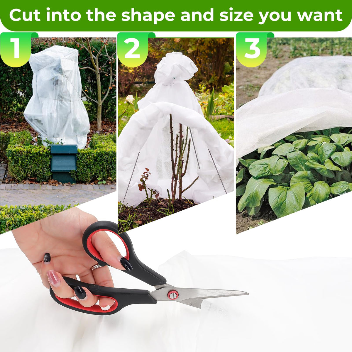 Cookmaster snow protection keeps delicate plants safe during winter snowfall.