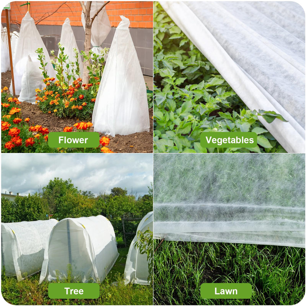 Cookmaster wide garden coverage can be cut to fit different bed sizes.
