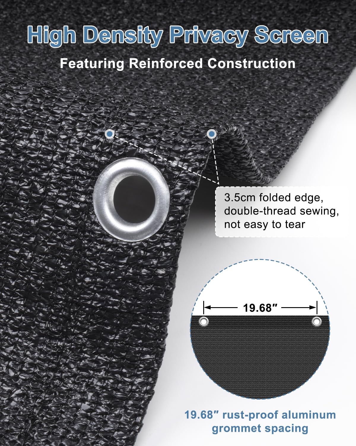Cool Area easy-install privacy screen secures with zip ties for quick setup