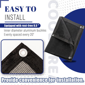 Cool Area tarp edges reinforced with double stitching for reliability.