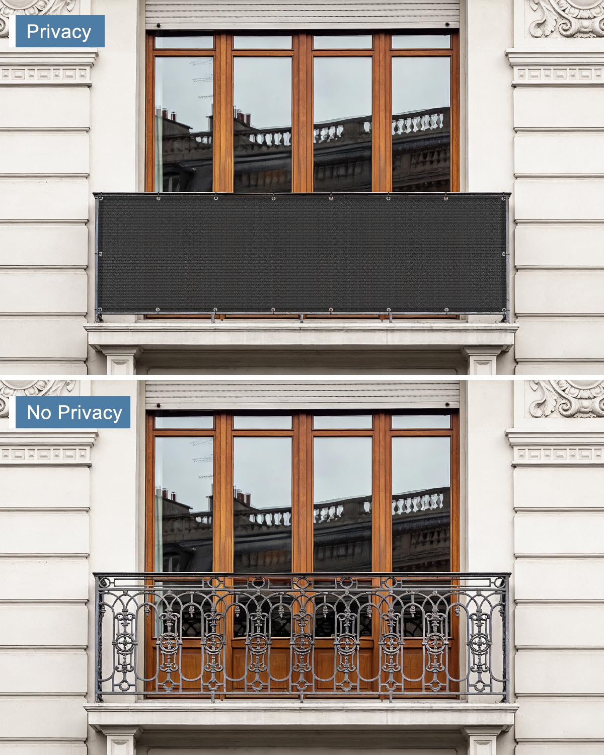 Cool Area HDPE mesh privacy screen offering UV protection while letting light through