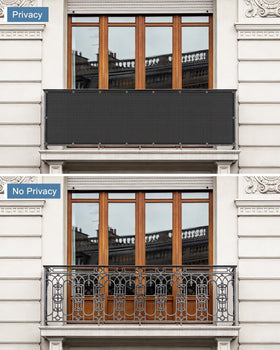 Cool Area HDPE mesh privacy screen offering UV protection while letting light through