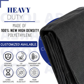 Cool Area heavy-duty mesh tarp with UV resistance for outdoor durability.