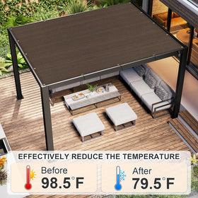 Cool Area patio shade 6x10 ft brown for decks and pergolas.
