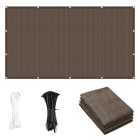 Cool Area 8x10 ft brown shade cloth with grommets protects patios.