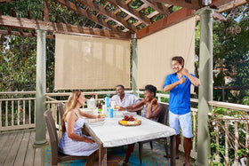 Easy-clean and quick-dry feature of Coolaroo shade in use.